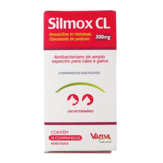 Imagem de Silmox CL 300mg c/ 10 Comprimidos para Cães e Gatos Vansil