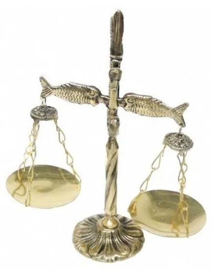 Imagem de Símbolo Do Direito Balança Peixes Bronze Decoração Advogados