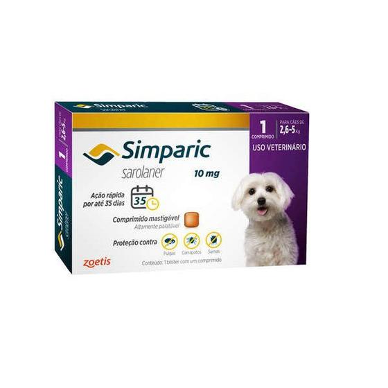 Imagem de Simparic para Cães de 2,6 a 5 Kg (10 mg) - Antipulgas