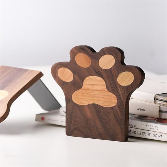 Imagem de Simples Dente de Pata de Gato de Madeira, Bookends para estudantes,