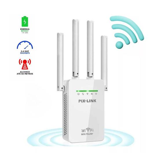 Imagem de Sinal Potencializado: Amplificador de Sinal Wi-Fi com 4 Antenas