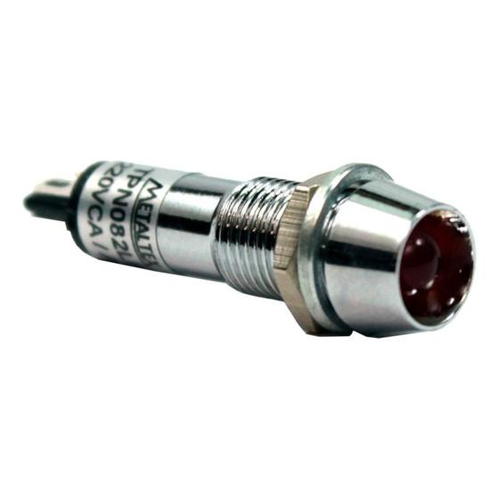 Imagem de Sinaleiro Redondo 8mm 12V Vermelho Metaltex