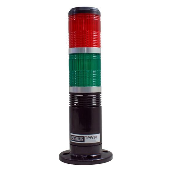 Imagem de Sinalizador Torre  24VCC Com Buzzer Vermelho-Verde TPWS6-72RG-B Metaltex
