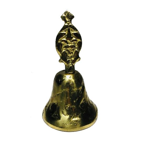 Imagem de sino de mão mesa 10 cm bronze papai noel campainha decoração papai noel natal