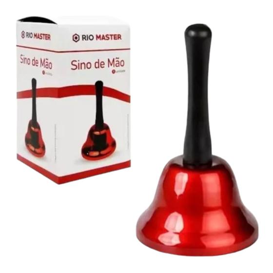 Imagem de Sino De Mão Papai Noel Vermelho Metal 13cm Rio Master