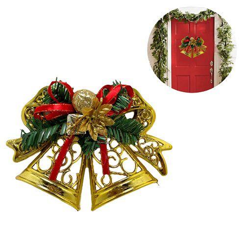 Imagem de Sino Decorativo 3 Unidades Sino Natalino Decoração Enfeites Natal 12cm