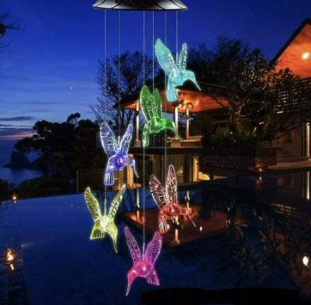 Imagem de Sino Dos Ventos Beija Flor Lâmpada Energia Solar