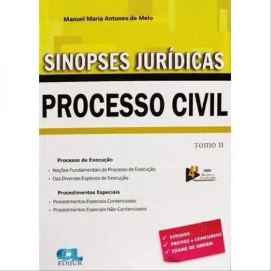 Imagem de Sinopses Jurídicas Processo Civil Tomo Ii - EDIJUR