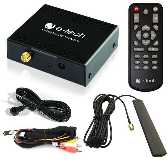 Imagem de Sintonizador e Receptor Automotivo TV Digital Tuner E-Tech - Universal