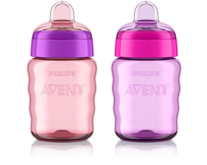 Imagem de Sippy Cup AVENT My Easy Soft Spout 270 ml rosa/roxo (pacote com 2)