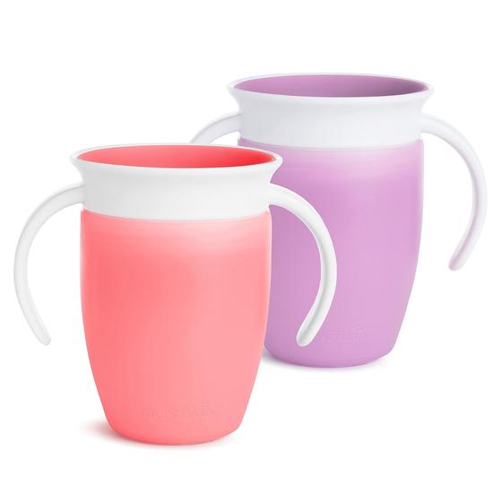 Imagem de Sippy Cup Munchkin Miracle 360 Trainer 200 ml, pacote com 2 unidades rosa/roxo