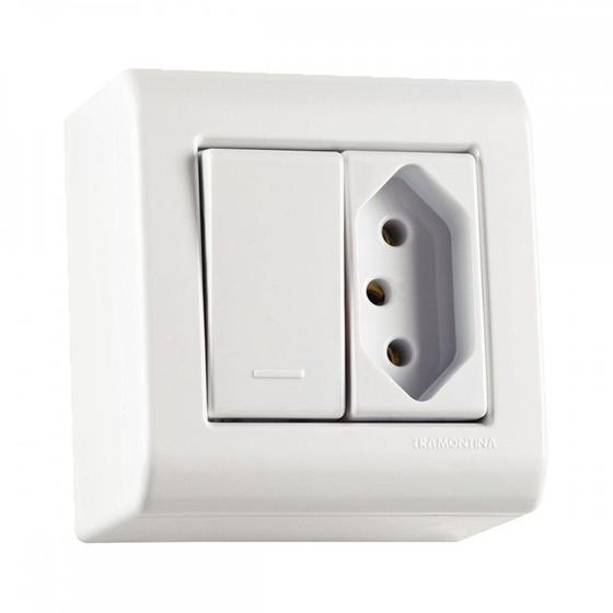 Imagem de Sistema Box Tramontina Lizflex 1 Simples+Tomada 2P+T. 10A - 57304/013