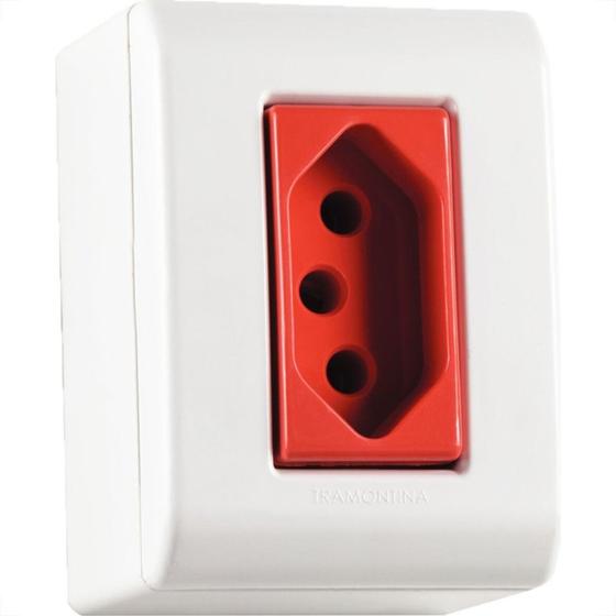 Imagem de Sistema Box Tramontina Lizflex 1 Tomada 2P+T. 20A Vermelha - 57304/019