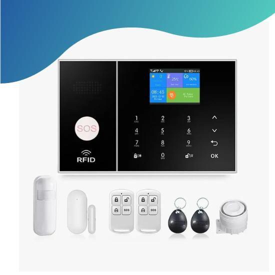 Imagem de Sistema de alarme sem fio Home Security Wi-Fi GSM compatível com Alexa e Google Tuya Smart Life APP