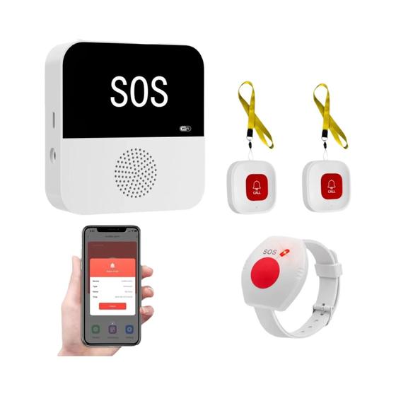 Imagem de Sistema de Alerta Médico SOS sem Fio com WiFi - Botão de Chamada para Idosos