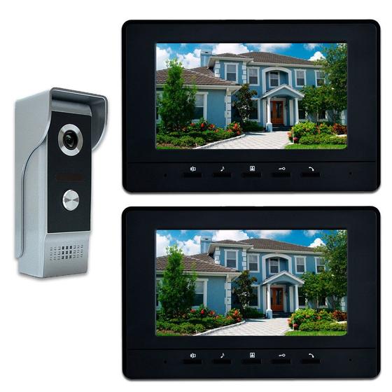 Sistema de Intercomunicação de Vídeo AMOCAM - 7 Polegadas, 1 Câmera, 2 Monitores Imagem de Sistema de Intercomunicação de Vídeo AMOCAM - 7 Polegadas, 1 Câmera, 2 Monitores