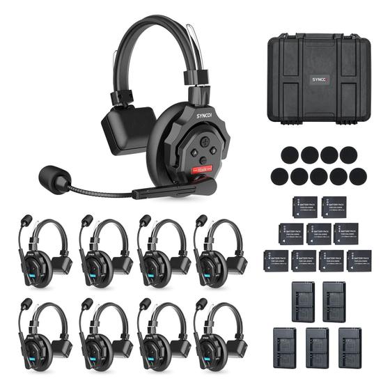Imagem de Sistema De Intercomunicação Sem Fio Synco X-talk X9 Com 9 Fones De Ouvido 2,4 Ghz