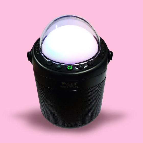 Imagem de Sistema de Karaokê Compacto com Iluminação RGB, Microfones e Longa Duração da Bateria