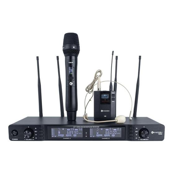 Imagem de Sistema de Microfone Kadosh K-622C Sem Fio de Bastão e Headset - K622C