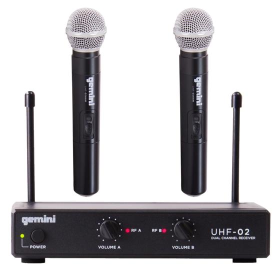 Imagem de Sistema de Microfone Portátil Sem Fio Gemini UHF-02M S12