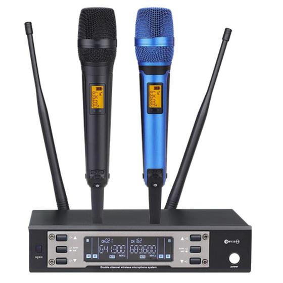 Imagem de Sistema de microfone sem fio com 1 par de G-MARK-GLXD4 Microfone Sem Fio Profissional