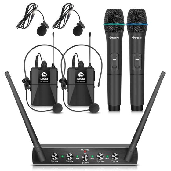 Imagem de Sistema de microfone sem fio Debra Audio Pro UHF 4 canais