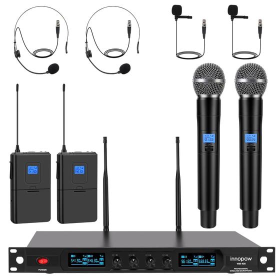 Imagem de Sistema de Microfone Sem Fio Innopow - 4 Canais UHF