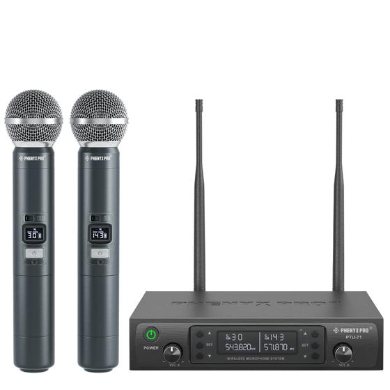 Imagem de Sistema de Microfone Sem Fio Phenyx Pro PTU-71-2H - 2 Microfones Inclusos