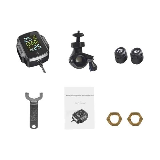 Imagem de Sistema de Monitoramento de Pressão e Temperatura de Pneus para Motocicleta com Alarme