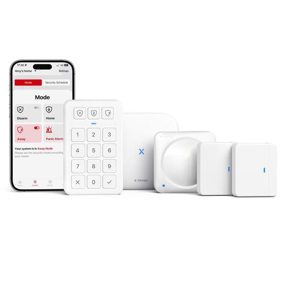 Imagem de Sistema de Segurança Residencial Inteligente X-Sense AS05 - 1 Base, 2 Portas, Sensor de Movimento e Teclado