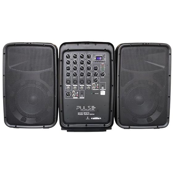 Sistema de Som Ativo 2 Caixas 10 Pol, 100 + 100W + Mixer PulsePRO - SP373X Reembalado Menor preço em Sistema de Som Ativo 2 Caixas 10 Pol, 100 + 100W + Mixer PulsePRO - SP373X Reembalado