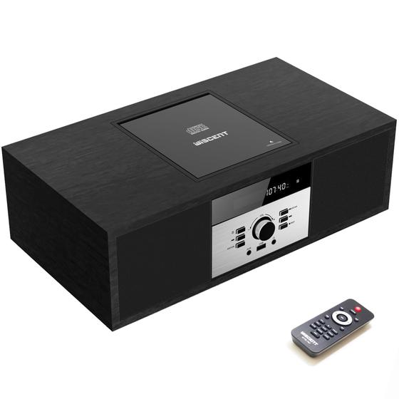 Imagem de Sistema de Som Estéreo Bluetooth WISCENT Vintage - Micro HiFi com CD Player