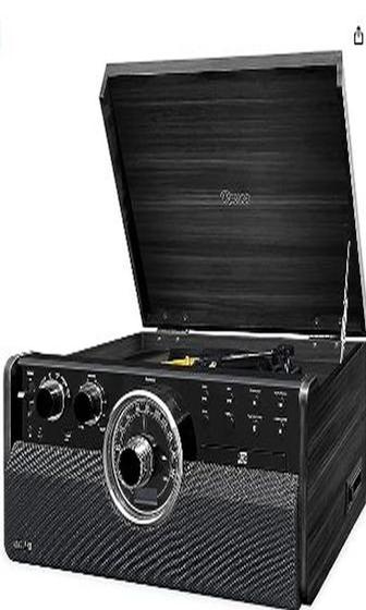 Sistema de som hi fi vanguard ebony(preto) com toca discos, cd, radio fm, k7 e usb (reproduz e grava) e bluetooth Menor preço em Sistema de som hi fi vanguard ebony(preto) com toca discos, cd, radio fm, k7 e usb (reproduz e grava) e bluetooth