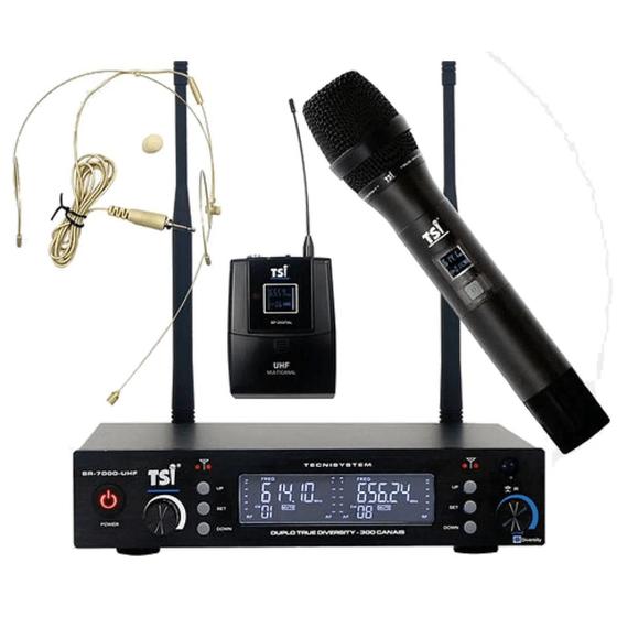 Imagem de Sistema Duplo de Microfones Sem Fio UHF BR7000 CLI - TSI