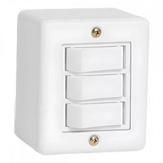 Imagem de Sistema Ilumi Bege 3 Simples Com Placa+Caixa 6119