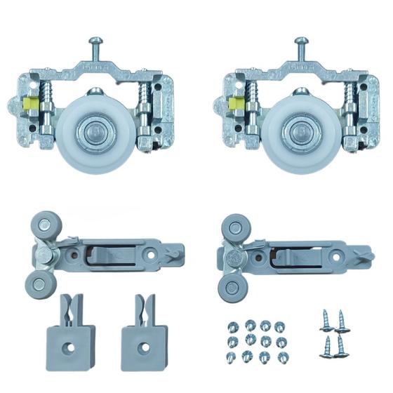 Imagem de Sistema Kit Roldana Trilho Porta Correr Guarda Roupa 50kgs