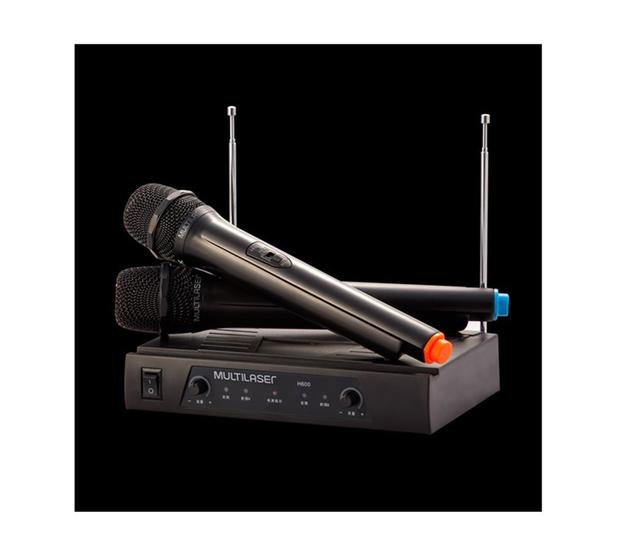 Imagem de Sistema Microfone Duplo Sem Fio + Receiver Multilaser SP328