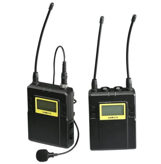 Imagem de Sistema Microfone Lapela Sem Fio Saramonic UwMic10 UHF Wireless com Transmissor TX10 e Receptor RX10