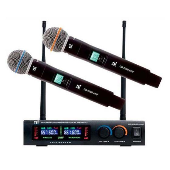Imagem de Sistema Microfone Sem Fio Digital Duplo TSI-1200 UHF - TSI