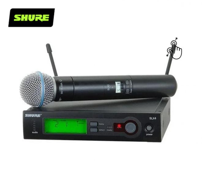 Imagem de  Sistema sem fio com microfone de mão SLX24/Beta58 Shure