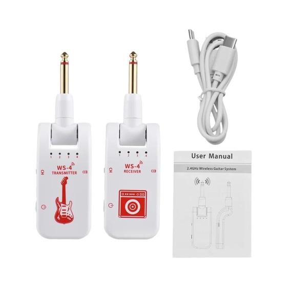 Imagem de Sistema Sem Fio para Guitarra 2.4G - Receptor e Transmissor 48kHz 16-bit