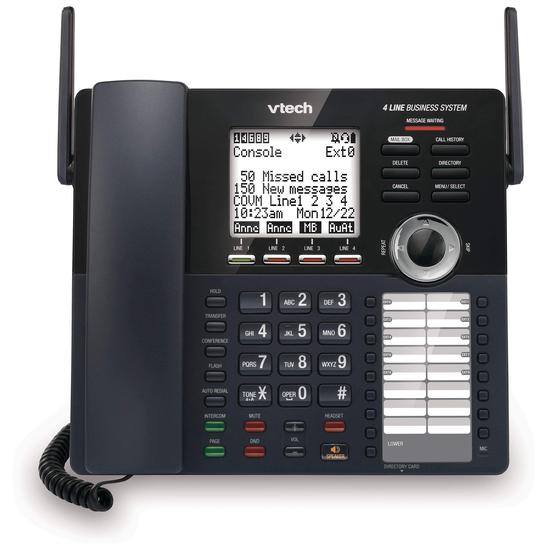 Imagem de Sistema Telefônico para Escritório VTech AM18447 - 4 Linhas, Expansível, com Secretária Eletrônica