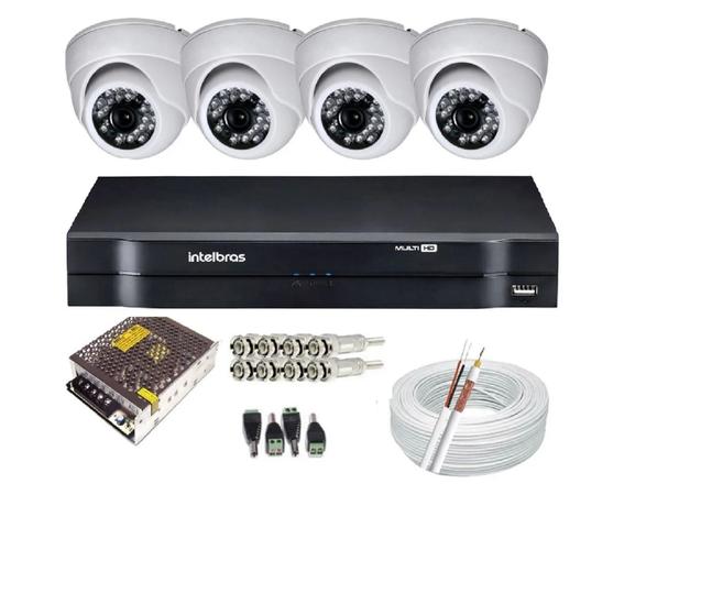 Imagem de Sistema Vigilância 4 Câmera Dome Digital Hd Dvr Intelbras