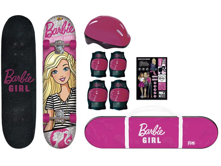 Imagem de Skate Barbie Fun com Kit de Proteção