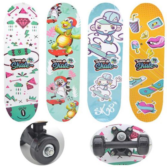 Imagem de Skate com shape de madeira pequeno estampado 43x13cm - SATYAM