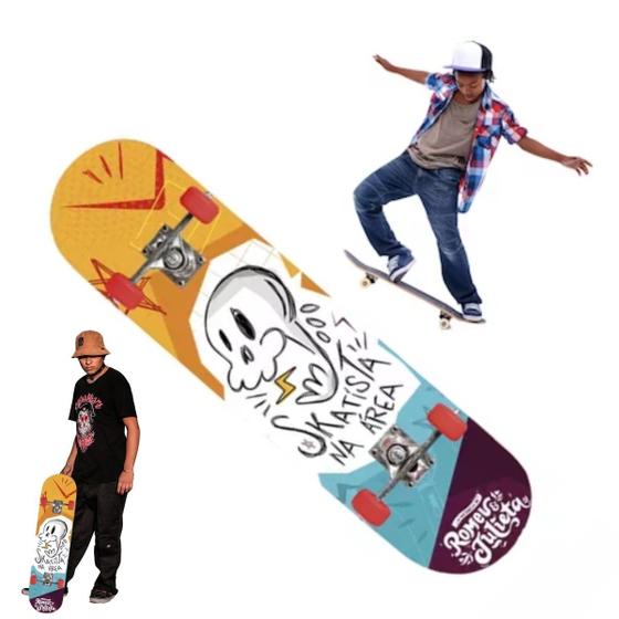 Imagem de Skate Completo Infantil Street Boarding Com Lixa 80cm