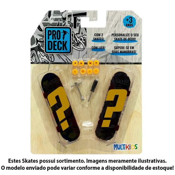 Imagem de Skate de Dedo Surpresa - 9 cm - Pro Deck - 2 Skates - Multikids