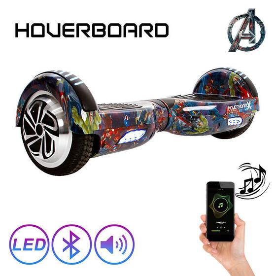 Imagem de Skate Eletrico 6,5" Avengers Hoverboard com Led e Bolsa