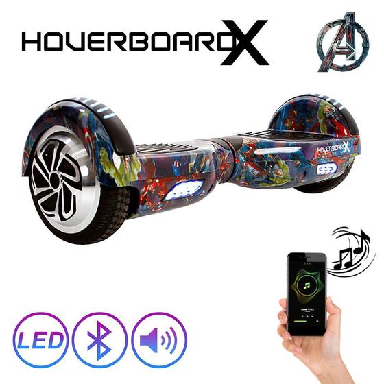 Imagem de Skate Eletrico 6,5" Avengers HoverboardX com Led e Bolsa