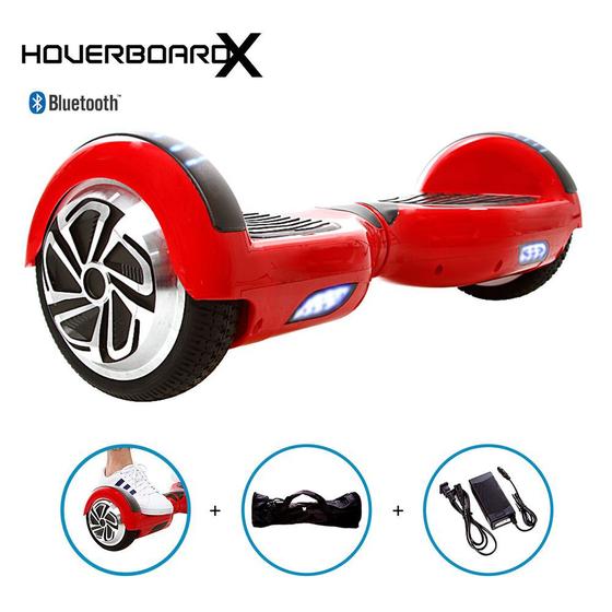 Imagem de Skate Elétrico 6,5 Vermelho HoverboardX Bluetooth e Bolsa